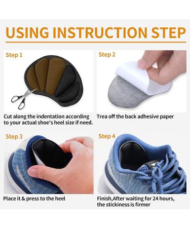 Sibba Heel Grips 2 Pairs - Self-Adhesive Foot Cushions for Women Men, Thick Shoe Inserts, Anti Blister Liners in Black & Grey - Buy Online on GoSupps.com