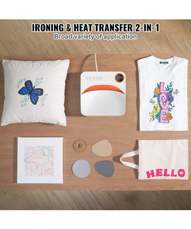VEVOR 9x9inch Portable Heat Press Machine for T-Shirts/Pillows/Bags - Orange - Buy Online on GoSupps.com