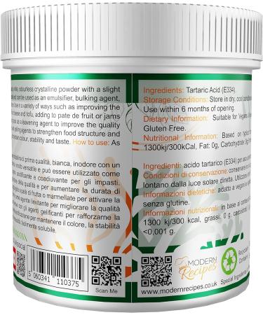 Premium Quality Tartaric Acid Powder 500g - Vegan, Non-GMO, Gluten Free | Recyclable Container | 1 Pack - Buy Online on GoSupps.com