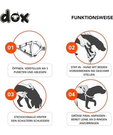 DDOXX Nylon Step-In Dog Harness - Adjustable Orange Puppy Harness for All Sizes - XXS (1.0 x 26-35 cm) - Comfortable & Durable International Shipping - Buy Online on GoSupps.com