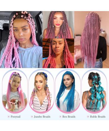 Tess Braids Extensions 60 cm - 5 Pack Jumbo Kanecalon Hair Braids for Box Braids - 100g Pink #10 - Buy Online on GoSupps.com
