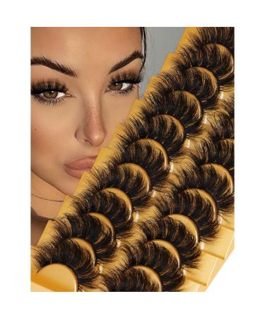 False Eyelashes Fluffy Natural Look 8D 20 mm Long C Curl Strip Eye Lashes Full Reusable Fake Eyelashes (A-Full 10 pairs)