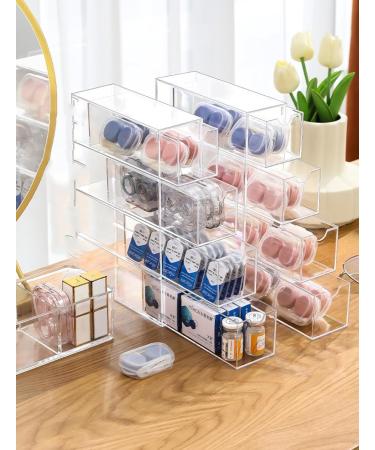 A Versatile Transparent Cosmetic Display Box with Four compartments for Lip Gloss Eye Shadow Nail Polish and Jewellery Four-compartmentdailydisposablecontactsstoragebox - Buy Online on GoSupps.com