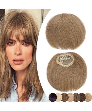 Rich Choices Clip in Bangs Remy real hair choppy bangs one piece fringe bang extensions clip in pony 8.5g #27 dark blonde choppy bangs #27 dark blonde