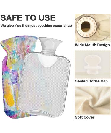 Shop Naanle Colorful Oil Painting Heat Bottle - 2L Transparent Hot Water Bottle for Pain Relief & Warmth | Ideal for Bed Hands & Feet Therapy - Buy Online on GoSupps.com