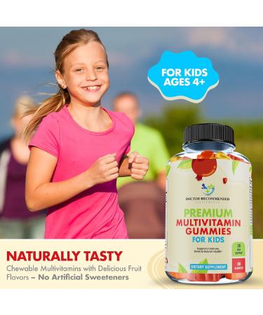 Premium Multivitamin Gummies for Toddlers & Kids - Chewable Essential Daily Vitamins A C D3 E B6 B12 Biotin - No High-Fructose-Corn-Syrup or Artificial Sweeteners - 60 Gummies 30-Day Supply Natural Fruit 1 Count (Pac  - Buy Online on GoSupps.com