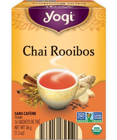 Yogi Tea - Chai Rooibos Tea (3 Pack) - Spicy Ayurvedic Blend of Rooibos Cardamom Cinnamon Clove and Ginger - Caffeine Free Organic Herbal Tea - 48 Tea Bags - Buy Online on GoSupps.com