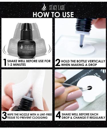 Stacy Lash Extra Strong Eyelash Extension Glue - 0.17fl.oz / 5ml - 0.5-1 Sec Drying Time - 7 Weeks Retention - Professional Use Only - Black Adhesive - 0.17 Fl oz - Buy Online on GoSupps.com