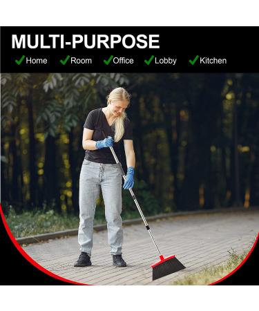 Extra Strong 80% Heavier Duty Angle Broom - Extendable Broomstick for Easy Sweeping - Durable Indoor/Outdoor Broom for Home, Kitchen, Office, Lobby - Buy Online on GoSupps.com