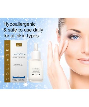 SALCOLL COLLAGEN Anti-Aging Eye & Lip Serum - 15ml, Reduces Wrinkles, Dark Circles, and Eye Bags - Hypoallergenic Face Treatment for Women & Men - Buy Online on GoSupps.com