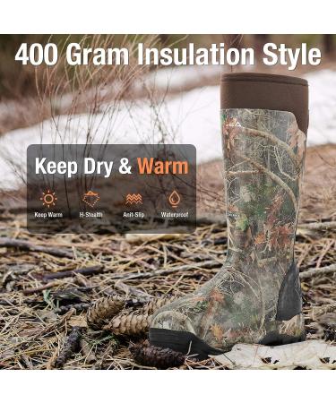 HISEA Apollo Pro 400G Insulated Men's Hunting Boots | Waterproof Rubber Mud Boots in 8 Kanati Camo - Buy Online on GoSupps.com