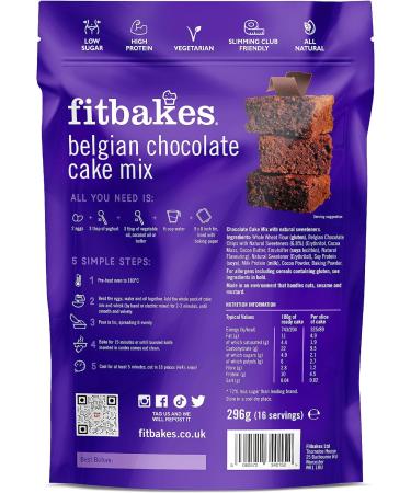 Fitbakes 89 Calorie Chocolate Cake Mix - Low Carb, Keto-Friendly, High Protein Snack - Buy Online on GoSupps.com