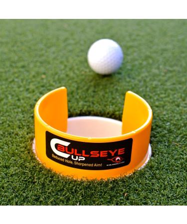 EyeLine Golf Bullseye Cup- Portable Aids to Improve Putting accuracy. Reduce the size of cup to 2.5. Create cup entry point for ball. Speed control for breaking putts. Made in USA. Indoors/Outdoors