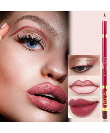 Kids Waterproof Lipstick Liner Set - Non-Marking Nude Color Lip & Eye Liner Pen Kit with Sparkly Gloss - 12 Shades - Buy Online on GoSupps.com