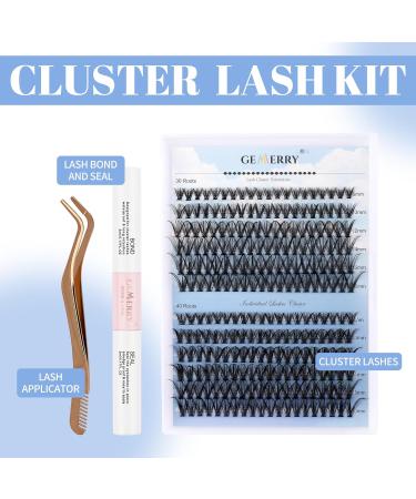 DIY Cluster Eyelash Extensions Kit | 240Pcs D Crul 8-16mm Individual Lashes with Bond & Seal | Wide Stem Soft | GEMERRY Lashes | 30D+40D-0.07D - Buy Online on GoSupps.com