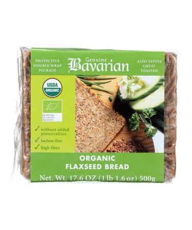 Genuine Bavarian Organic Flaxseed Bread, 17.6 Ounce - 6 per case.6