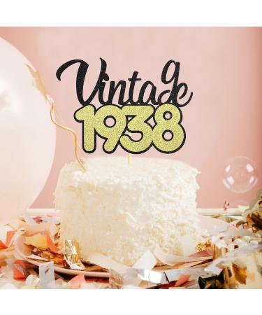 Sotpot Gold Glitter Vintage 1938 Cake Toppers 85th Birthday Cake Topper 85 Cake Decorations Supplies for Birthday Anniversary Vintage 1938 Cake Topper - 85th Birthday - Buy Online on GoSupps.com