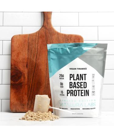 Plant-Based Protein Powder Vegan Protein Powder Made from Pea Rice & Pumpkin - No Added Sugar - No Artificial Ingredients - Tiramisu - 15 Servings