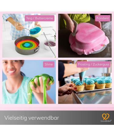 Goodbake Food Coloring Set - 8 Highly Concentrated Sugar-Free Colors for Baking Drinks & Slime (88ml) - Buy Online on GoSupps.com