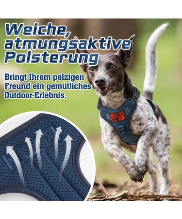 Rabbitgoo XL Dog Harness for Large Dogs | Adjustable Tactical Harness with Handles & Metal Buckles | Durable & Wear-Resistant for Hiking - Blue - Buy Online on GoSupps.com