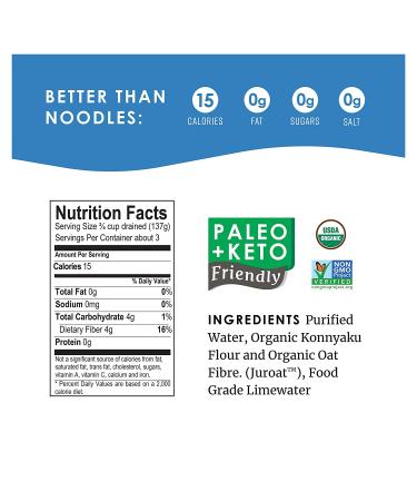 Certified USDA Organic Vegan Spaghetti - Gluten-Free Konjac Shirataki, ZERO Net Carbs, Paleo & Keto Friendly, 6 Pack - 14 Ounces - Buy Online on GoSupps.com