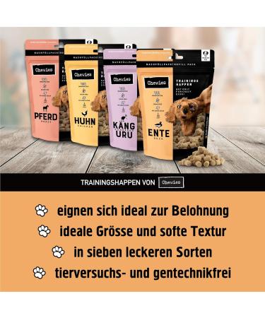 Chewies Duck Training Bats - Grain-Free Sugar-Free Monoprotein Dog Treats - Soft & Reusable Packaging - Made in Germany (6 x 175g) - Buy Online on GoSupps.com