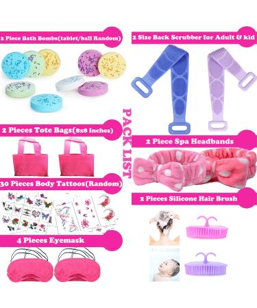 Deluxe 40+PCS Girls Colourful Bath Set for Teens - Spa Kit with Mask, Headband, Bath Bomb, Scrubber, Hair Brush, Bag & Body Decal - Perfect for Birthday Spa Party - Red Rose - Buy Online on GoSupps.com