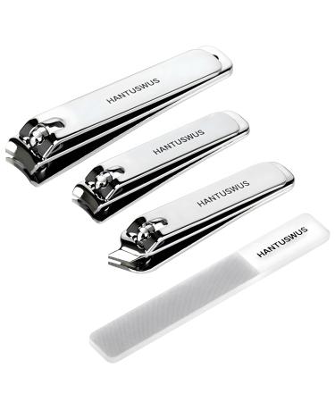 HANTUSWUS Nail Clipper Set Ultra Sharp and Durable Fingernail and Toenail Clippers with Portable Wallet Noble and Mysterious American White