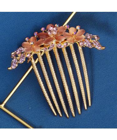 HAPINARY Opal Comb Wide Tooth Comb for Wavy Hair Wedding Hair Accessories for Brides Hair Combs for Comb Hair Clip Hair Gems for Women Combs for Women Hair Styling Hair Topper Alloy Purple - Buy Online on GoSupps.com