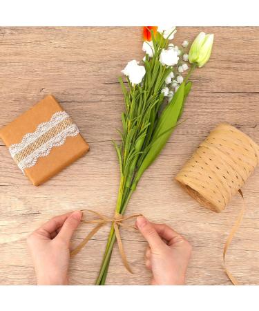 656 Ft Natural Raffia Paper Ribbon Twine - 1/4 Inch Kraft Raffia Twine for Packing, Crafts & Decor - Brown - Buy Online on GoSupps.com