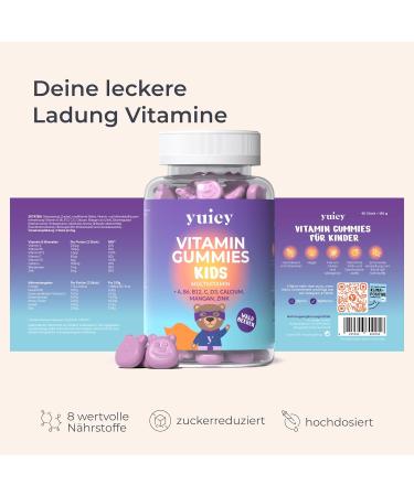Yuicy Kids Multivitamin Gummy Bears - High-Dose Vitamins for Ages 2+ | 60 Count - Supports Immune System & Healthy Growth - Buy Online on GoSupps.com