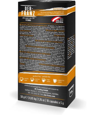  Der-Franz Nespresso Compatible Coffee Capsules 1 x 10 Capsules Hazelnut Flavoured - Buy Online on GoSupps.com