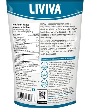 LIVIVA Organic Shirataki Konjac Penne (4 Pk) Diabetic-Friendly Low Carb Low Calorie Pasta Noodles Ready to Serve No Odor Certified Non-GMO Gluten Free Vegan Plant-Based Keto Kosher Halal - Buy Online on GoSupps.com