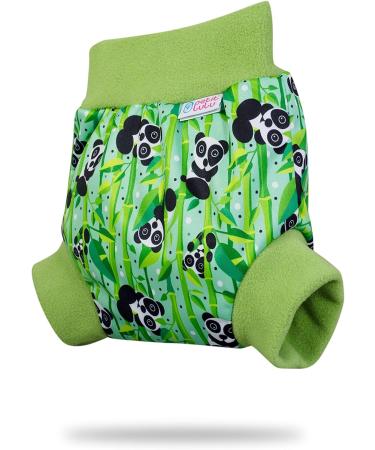 Petit Lulu Pull Up Cloth Nappy Wrap - Size S | Panda Bears Design | Reusable Washable Diaper Wrap - Made in Europe - Buy Online on GoSupps.com