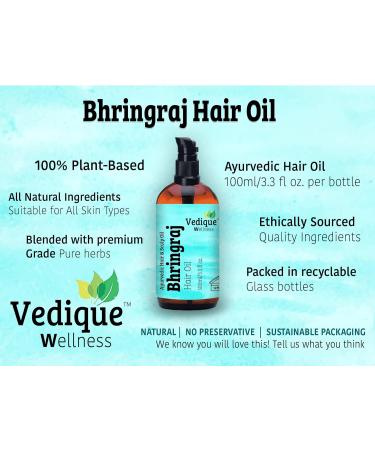 VEDIQUE Remedies Bhringraj Hair Oil 500ml - Ayurvedic Hair Growth & Nourishing Treatment | All Natural Scalp Care - Buy Online on GoSupps.com