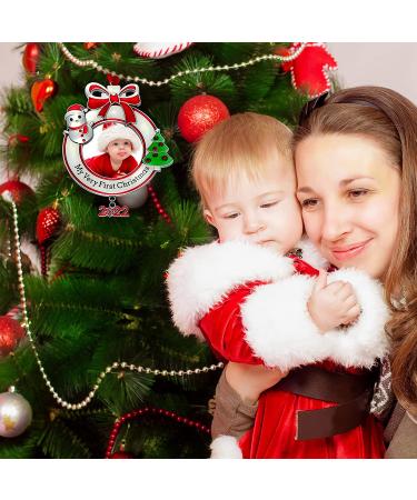 Baby's First Christmas Photo Ornament 2022 My Very First Christmas Photo Frame Xmas Baby's 1st Keepsake Picture Ornaments for Newborn Baby Hanging Christmas Tree Decor for Holiday (Round  1 Piece) 1 Round - Buy Online on GoSupps.com
