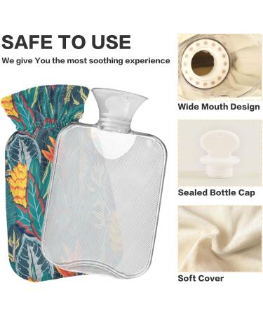 NAANLE Jungle Plants Hot Water Bottle 2L | Transparent Lid for Menstrual Cramps & Pain Relief | Hand & Foot Heat Therapy - Buy Online on GoSupps.com