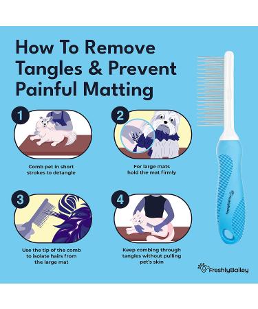 Pet Detangler Brush for Long Haired Cats & Dogs - Best Combs for Grooming, Removes Mats & Prevents Tangles - Ideal for Goldendoodle, Poodle Mixes & Cat Undercoat - Buy Online on GoSupps.com