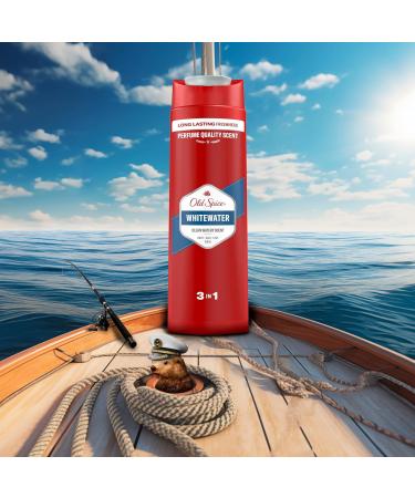 Old Spice WhiteWater 3-in-1 Shower Gel & Shampoo for Men | Fresh Lemon Sandalwood & Amber | 250ml - Long-Lasting Clean | International Shipping Available - Buy Online on GoSupps.com