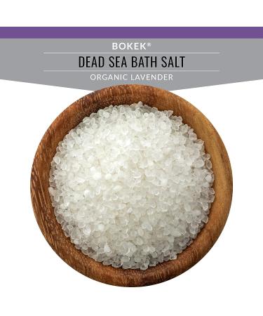 Bokek Organic Lavender Bath Salt | Dead Sea Salt Scented with Certified Organic Essential Oil | 8 oz Resealable Pouch | Soothing Lavender Scent | Single Pack - Buy Online on GoSupps.com
