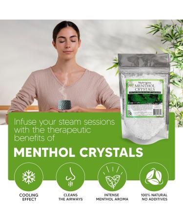 Buy 100% Pure Organic Menthol Crystals - Natural Spa Quality | 4OZ Resealable Bag - International Shipping Available - Buy Online on GoSupps.com