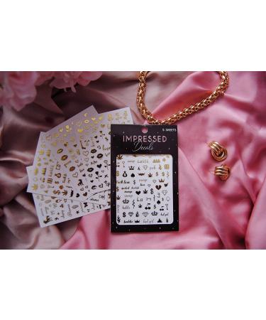 Impeccable 5 Sheets Luxury Nail Art Stickers - 500+ Gold Customized Decals for Fake Nail Designs and Salon Accessories - Buy Online on GoSupps.com