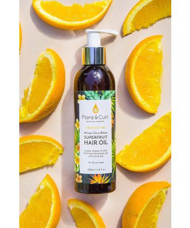 Flora & Curl African Citrus Superfruit Hair Oil 7.05 fl oz for Kinky & Curly Natural Hair - Buy Online on GoSupps.com