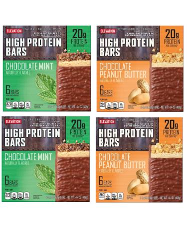 Millville Elevation Mint Chocolate and Chocolate Peanut Butter High Protein Bars 14.4oz 408g (Pack of Four)