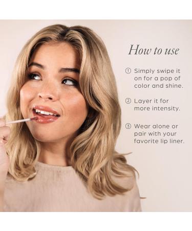 P R MINERALS Glossy Lip Tint Plumping Tinted Lip Oil Blackberry Smash (Deep Berry) - Hydrate & Plumps with Buildable Non-Sticky & High Shine Formula - Jajoba Oil Vitamin E & Pomegranate Extract - Buy Online on GoSupps.com