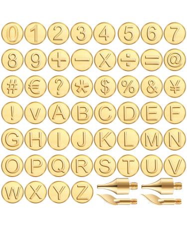 56 Pieces Wood Burning Tip Letter Wood Burning Tip Set Including Alphabet  Number Symbol for Wood