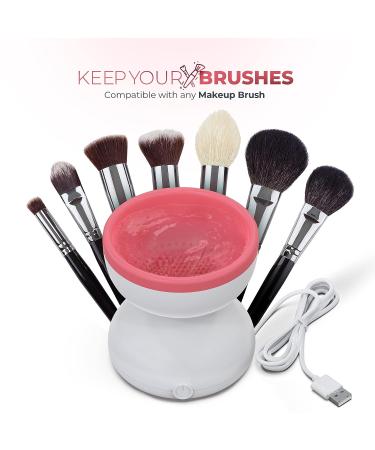 Electric Makeup Brush Cleaner Machine by InfinityyS | USB Automatic Cleanser for All Brushes - Easy to Use - Pink - Buy Online on GoSupps.com
