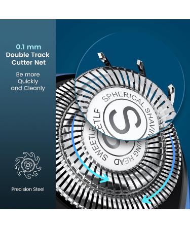 SweetLF Electric Razor for Men - 2023 Waterproof Rechargeable Shaver with LED Display | Ideal Wet & Dry Rotary Electric Shaver Gift for Dad Husband Boyfriend (Black Blue - Buy Online on GoSupps.com