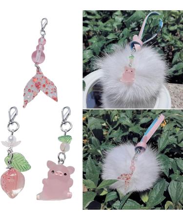 Buy Cute Acrylic Fish Tail Strawberry Pig Cell Phone Trailer & Keychain Adorable Cartoon Accessory for Keys & Lanyards - Buy Online on GoSupps.com