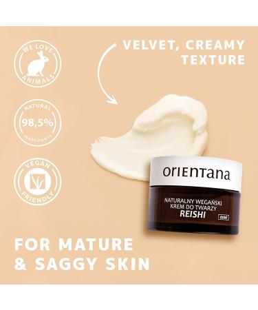 Orientana Reishi Day Cream - Vegan Anti-Aging Moisturizer for Mature Skin | 98% Natural Organic Facial Care | Reduces Folds & Pigment Spots - 50ml - Buy Online on GoSupps.com